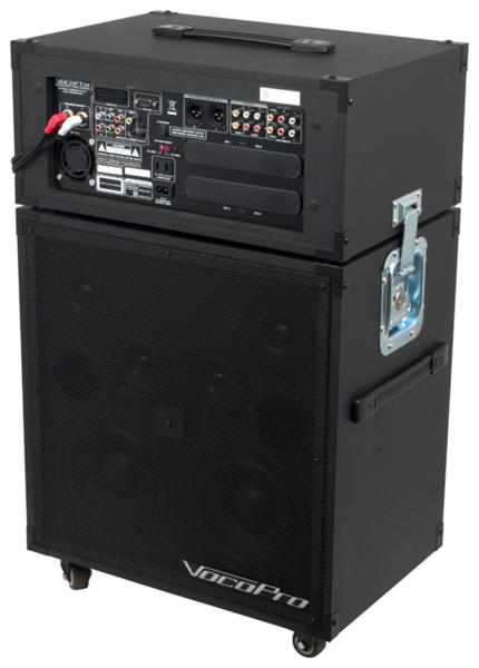 200W 4-CHANNEL MULTI-FORMAT PORTABLE P.A. SYSTEM WITH DIGITAL RECORDER AND 2 WIRELESS MICS